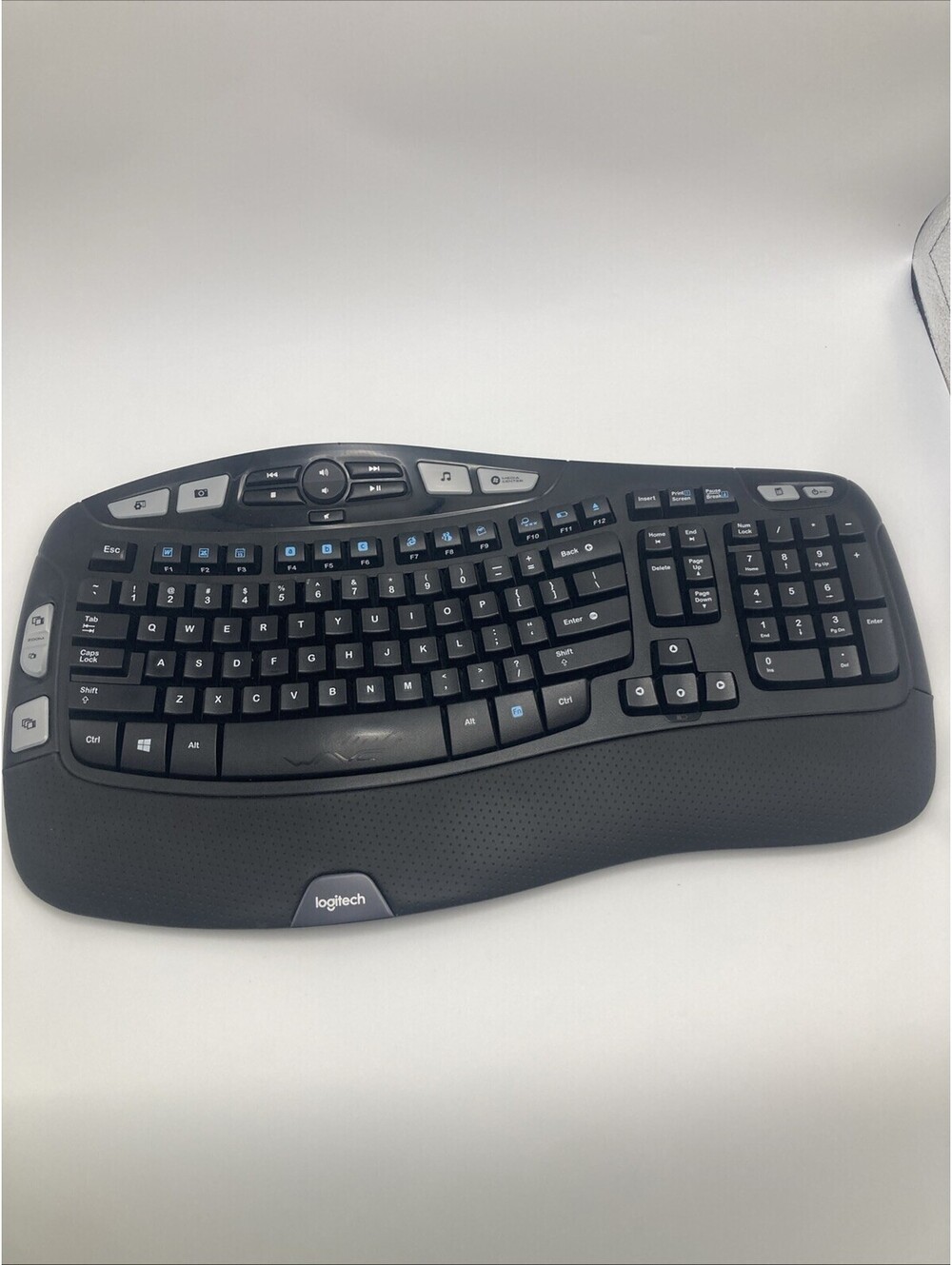 Logitech Wave K350 Unifying Wireless Keyboard Tested & Working-No Right Flipper